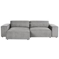 2-SITZER-SOFA grau mit Ottomane Hellnar - Grau, Textil (262/70/126cm) - Beliani