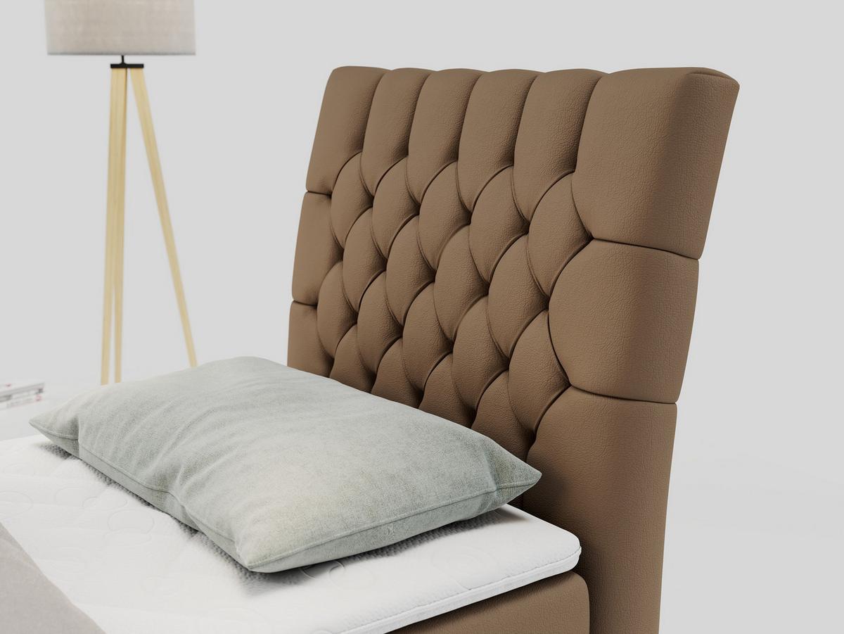 BOXBETT MILEN 90/200 Braun Kunstleder - H3 - Rechts Seite - Braun, Holz/Textil (90/200cm) - MKS
