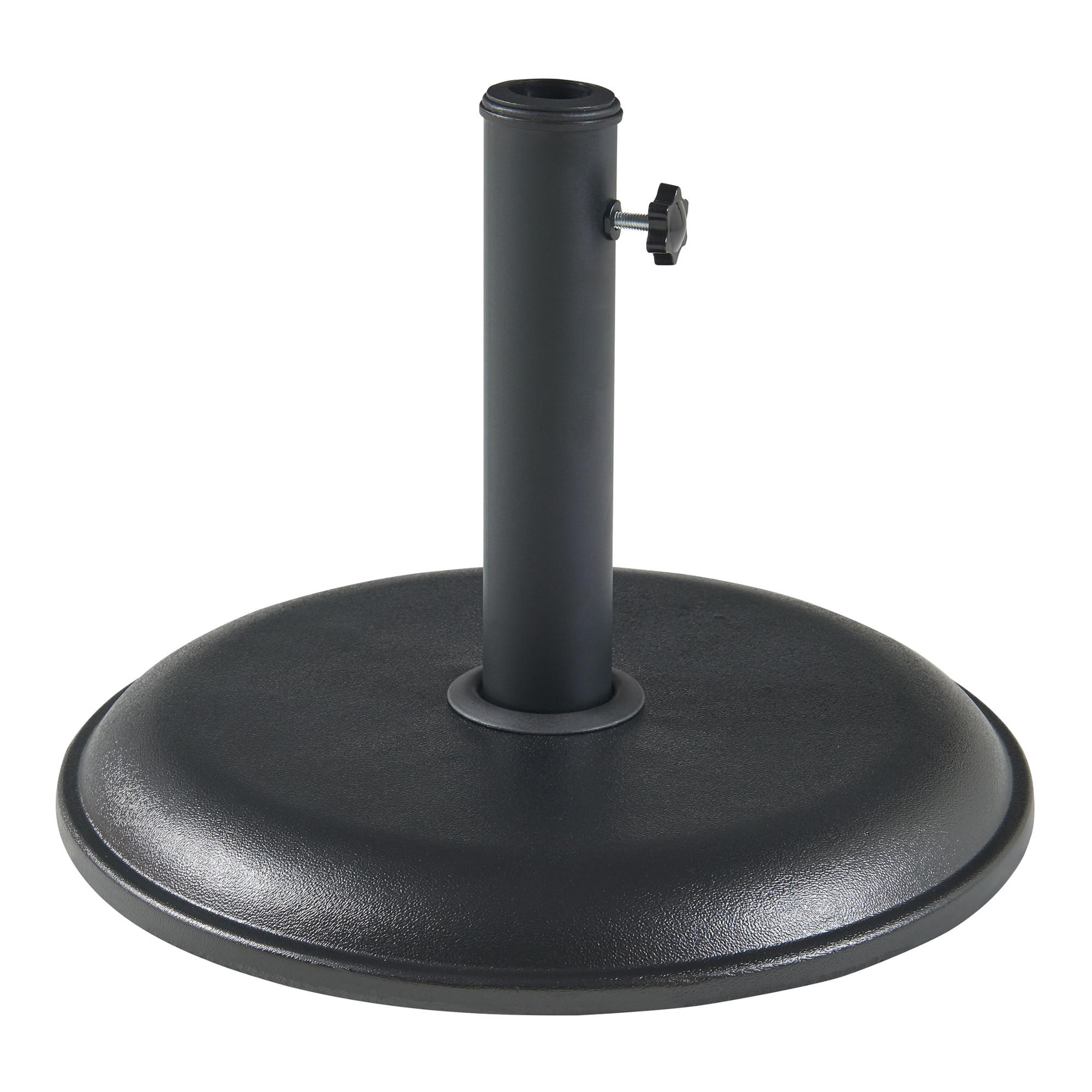 SONNENSCHIRMSTÄNDER Bionaz - Schwarz, Stein (45/45cm) - casa.pro