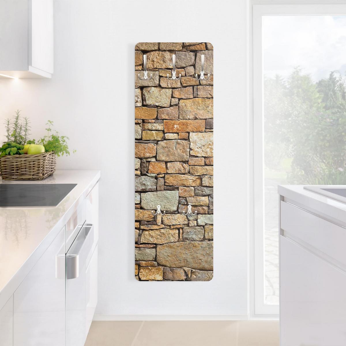 WANDGARDEROBE - Croatia stonewall 34/105 cm - Braun, Holzwerkstoff (34/105/1.6cm) - Bilderwelten