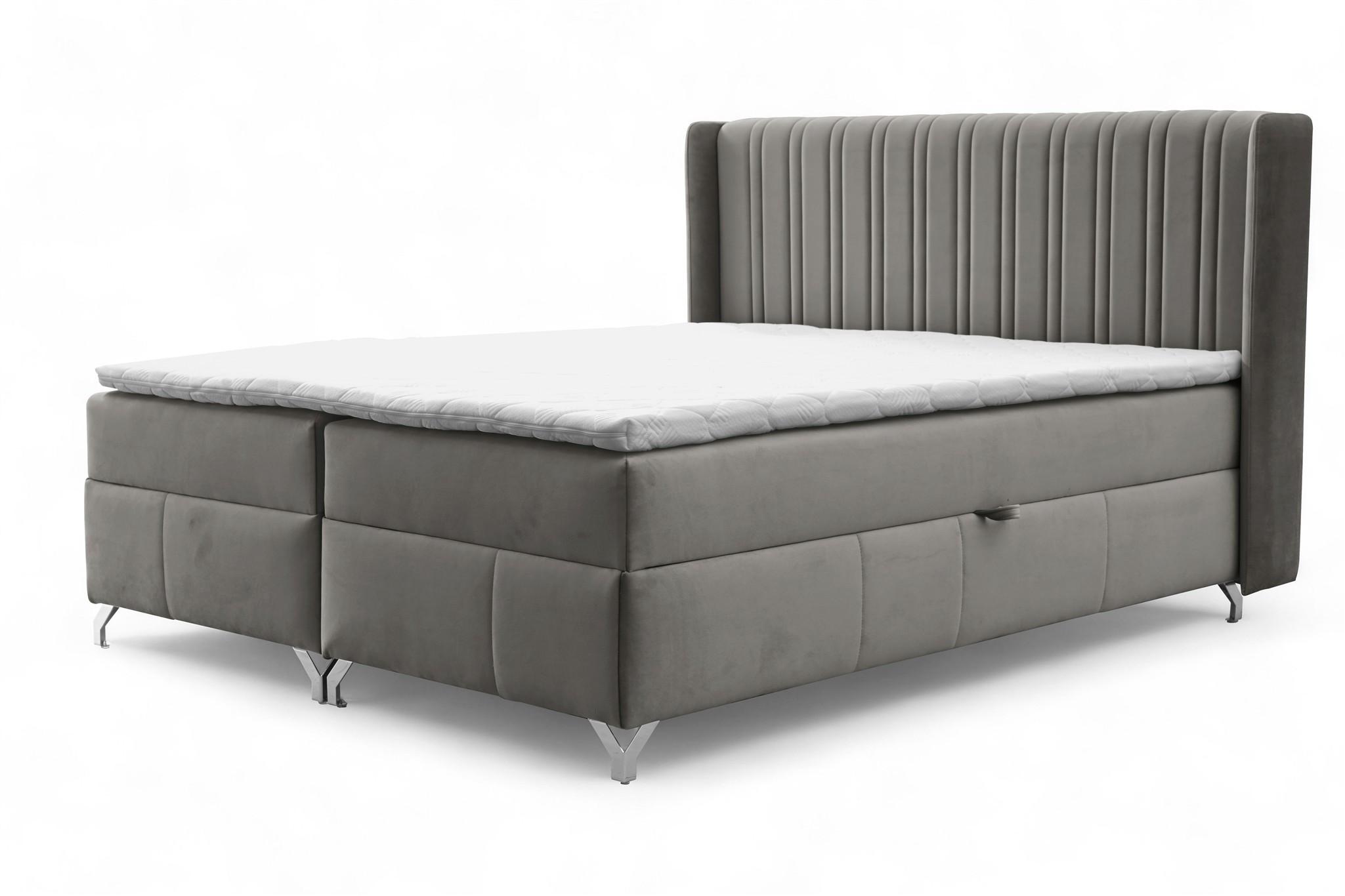 BOXBETT Damien - Dunkelgrau, Holzwerkstoff/Textil (160/200cm) - Fun Möbel