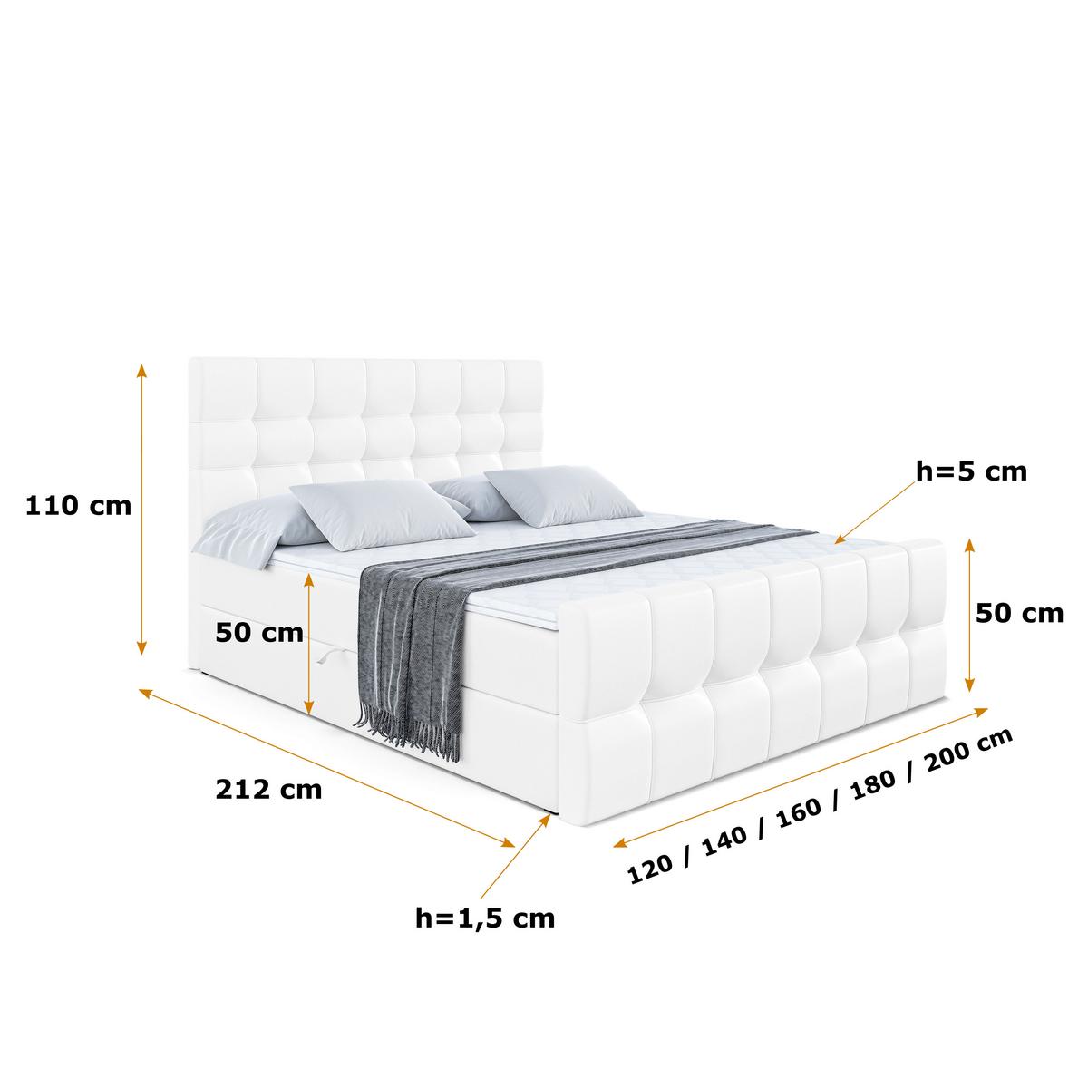 BOXBETT BERO-Z - 200 x 200 - H4 - Weiß Hochglanz - Weiß, Holzwerkstoff (200/200cm) - ALTDECOR