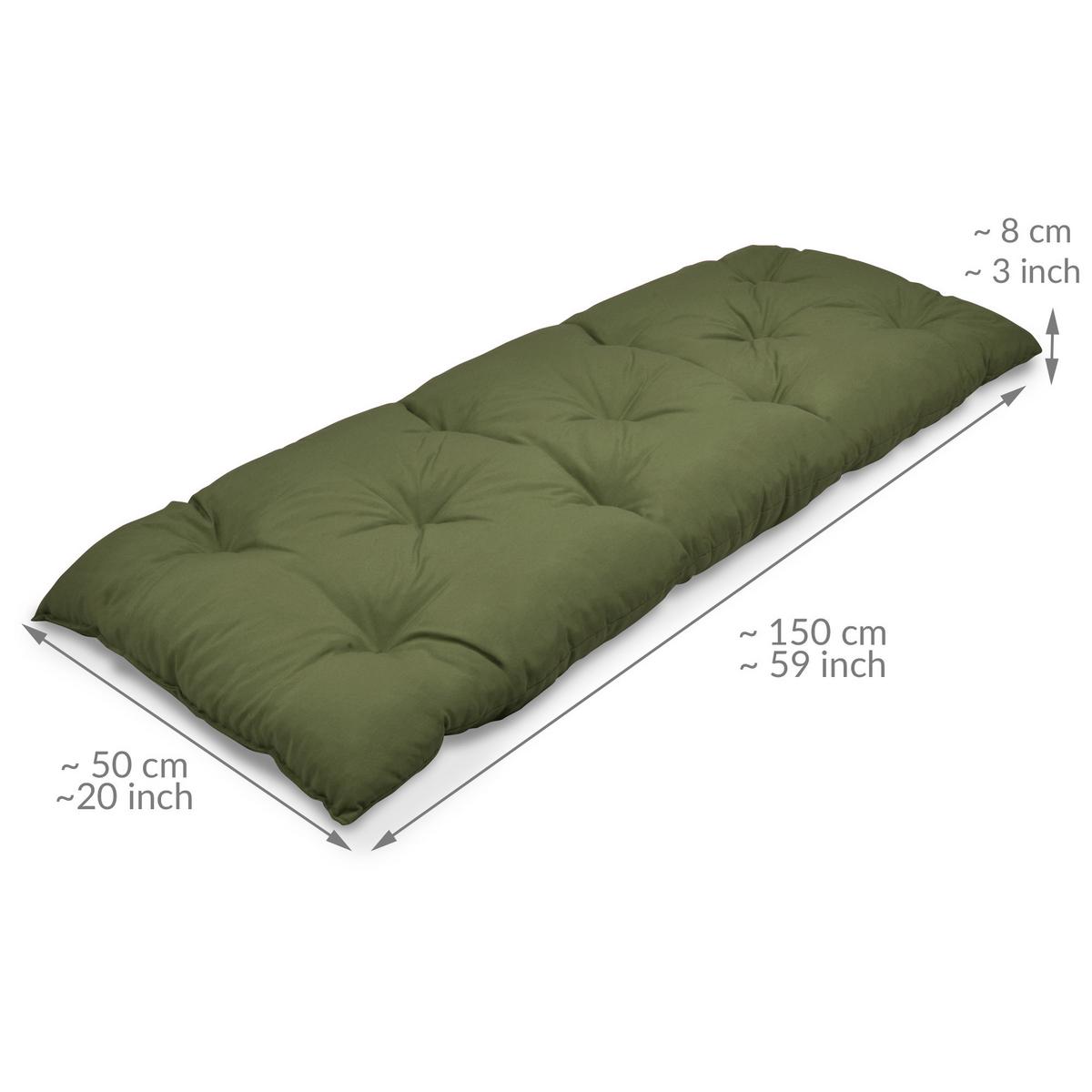 BANKPOLSTER Flair BK 100x50x8cm Olivgrün - Olivgrün, Textil (50/100cm) - Beautissu 
