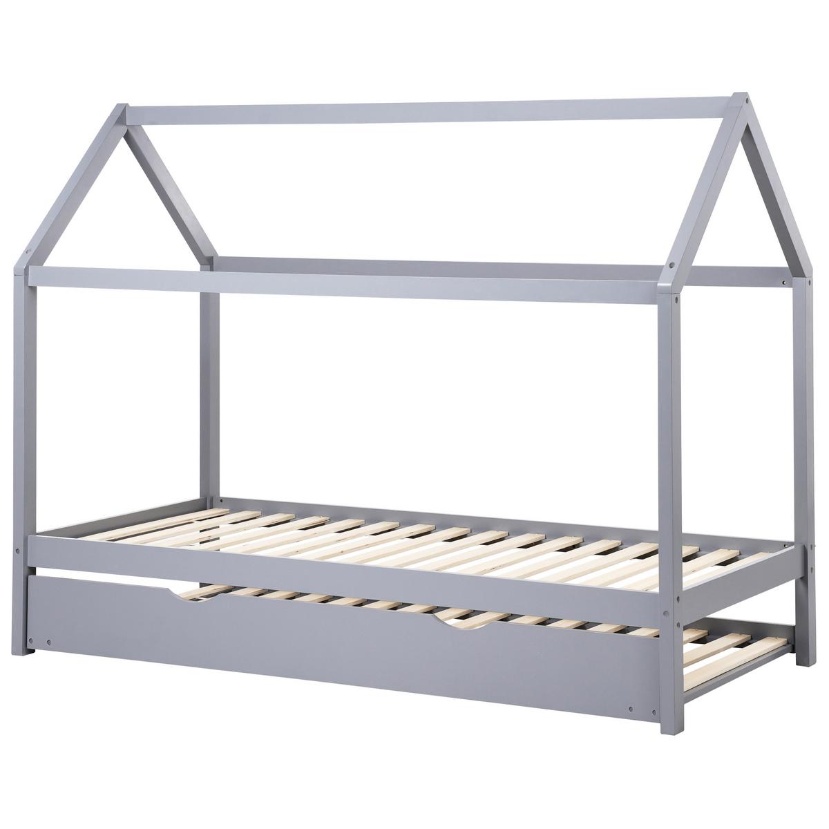 KINDERBETT 90x200 cm Grau Crillon - Grau, Holz (90/200cm) - Beliani