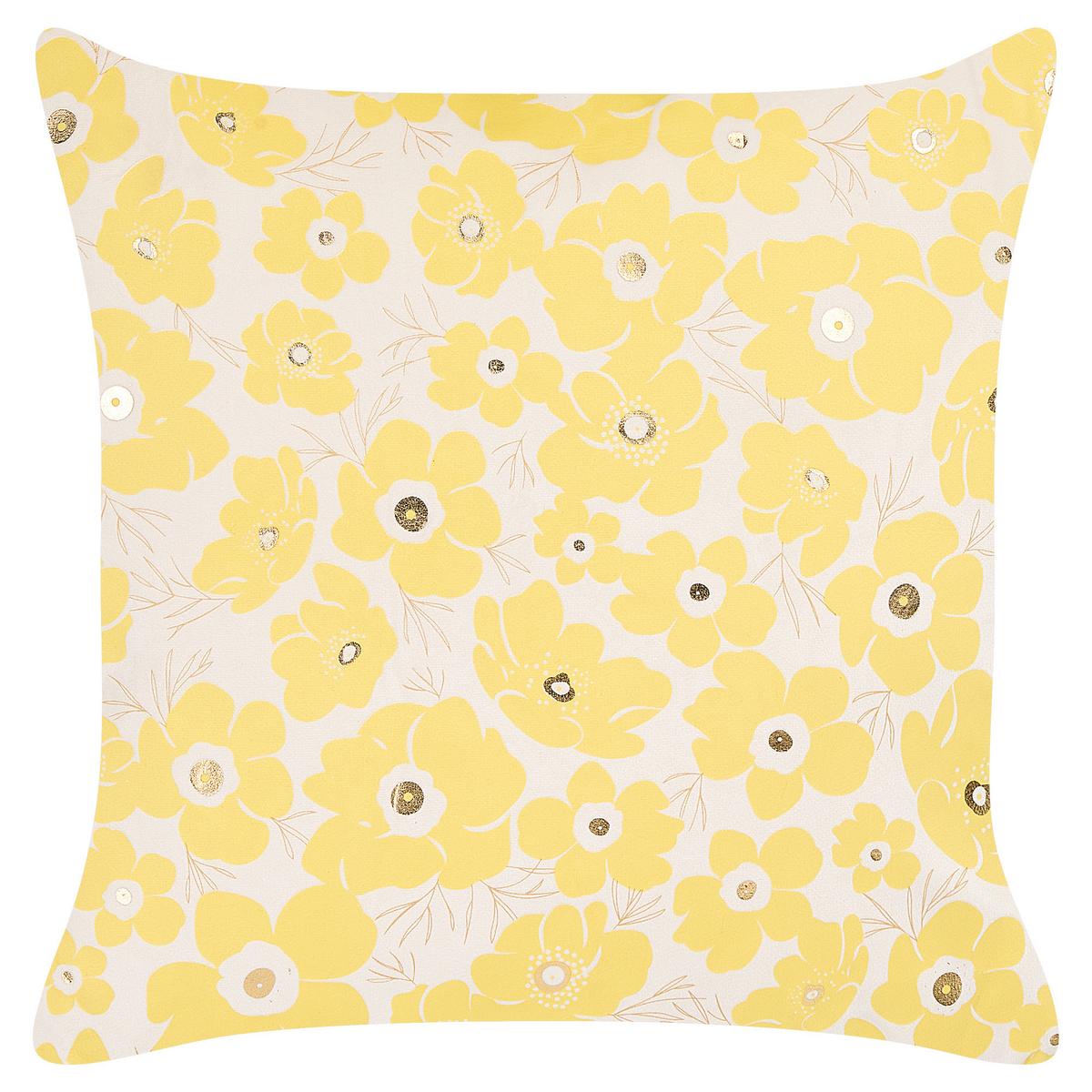 DEKOKISSEN 2er-Set Gelb 45/45 cm Triteleia - Gelb, Textil (45/45cm) - Beliani