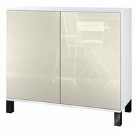 KOMMODE Skadu Creme Hochglanz - Creme, Holzwerkstoff (92.5/84.5/35cm) - Vladon