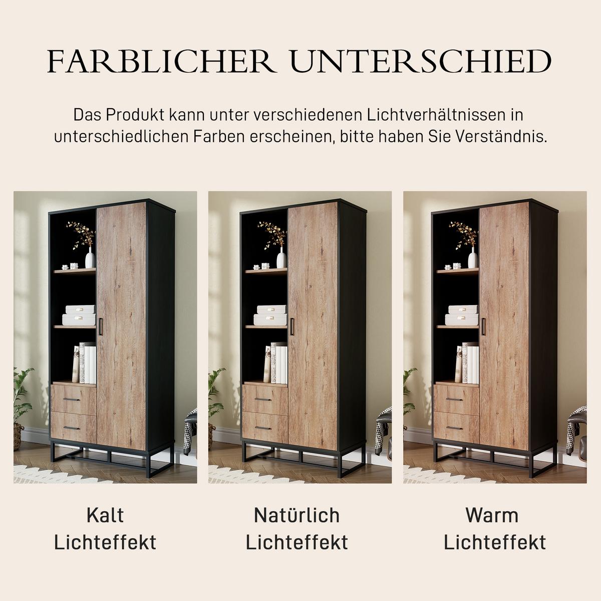 HIGHBOARD Holzoberfläche mit offenen Regalen, geräumiger Stauraum - Weiß, Holzwerkstoff (80/180/40cm) - Urban Meuble