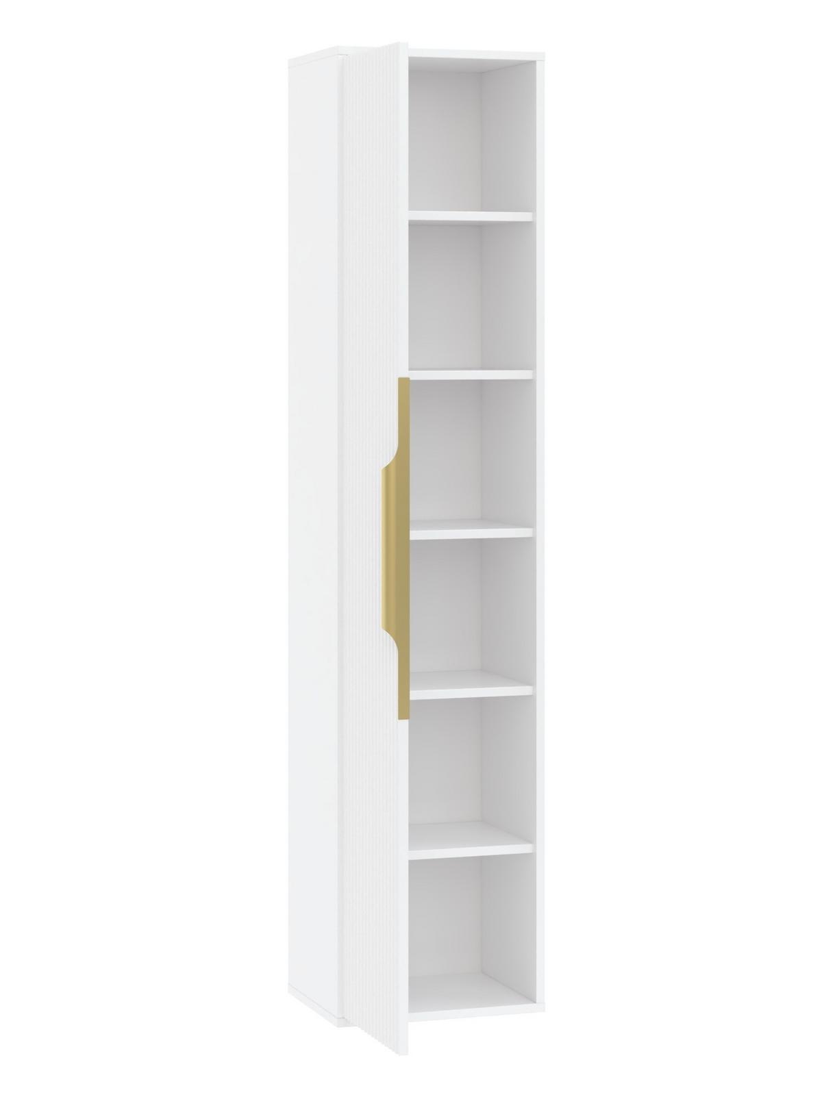 BADEZIMMERSCHRANK Rimini mit 1 Tür Weiß Matt - 38 x 33 x 170 cm - Weiß, Holz (33/170/38cm) - Badplaats