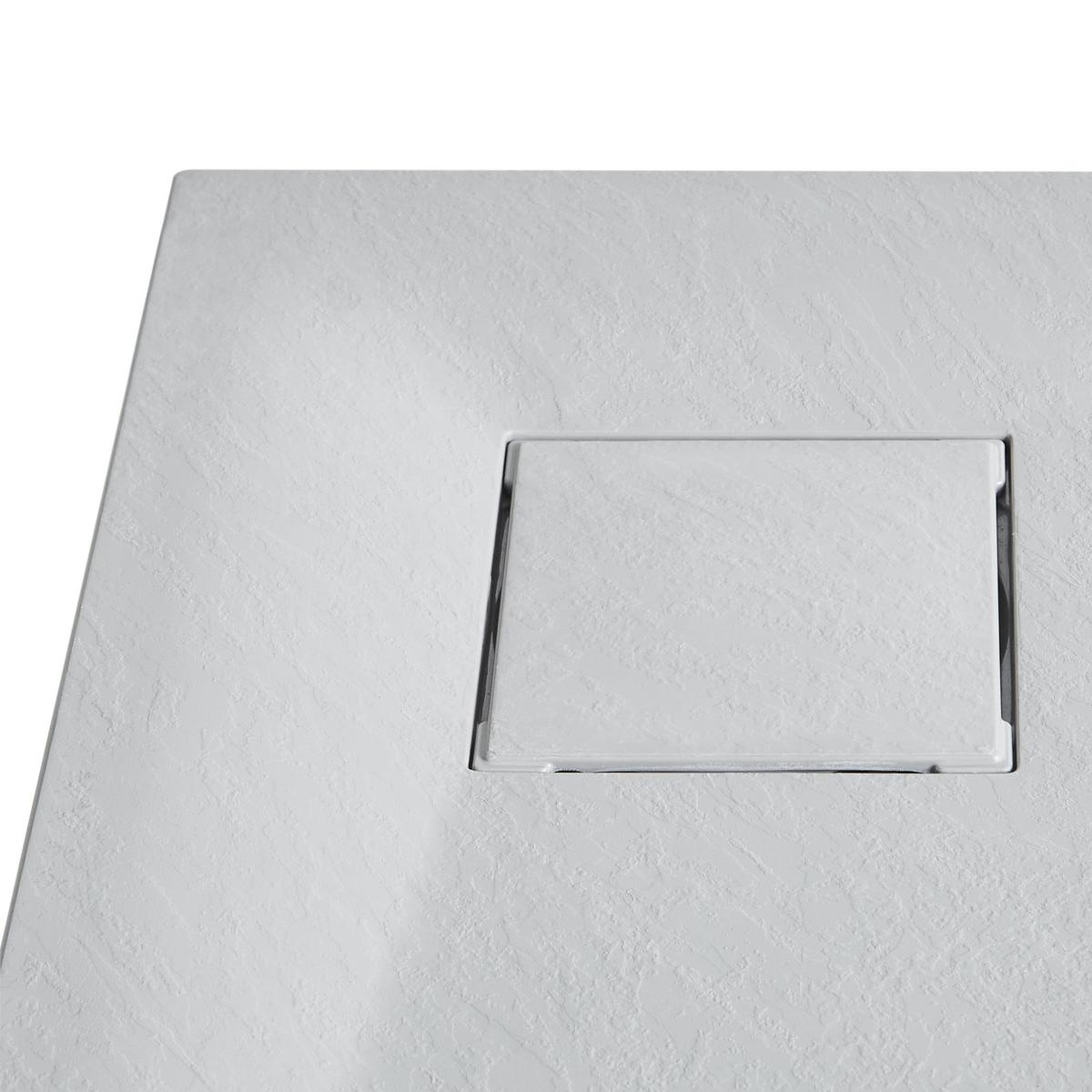 DUSCHWANNE 90/90/3 cm Grau Paron - Dunkelgrau/Grau, Kunststoff (90/3/90cm) - Beliani