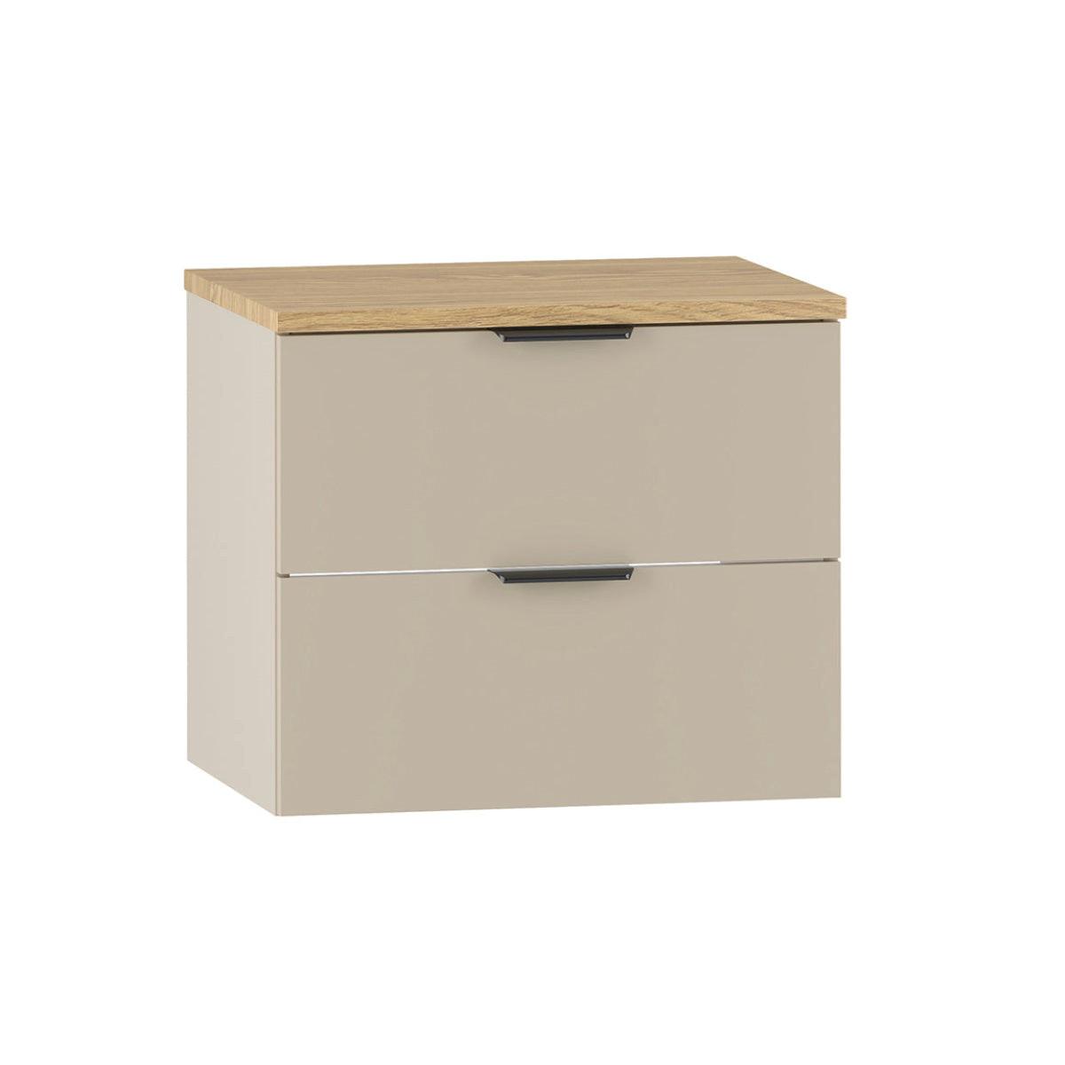 WASCHTISCHUNTERSCHRANK 60.6cm Astrid Kaschmir und Holz - Beige, Holzwerkstoff (60.6/52.2/46.5cm) - Petits-meubles