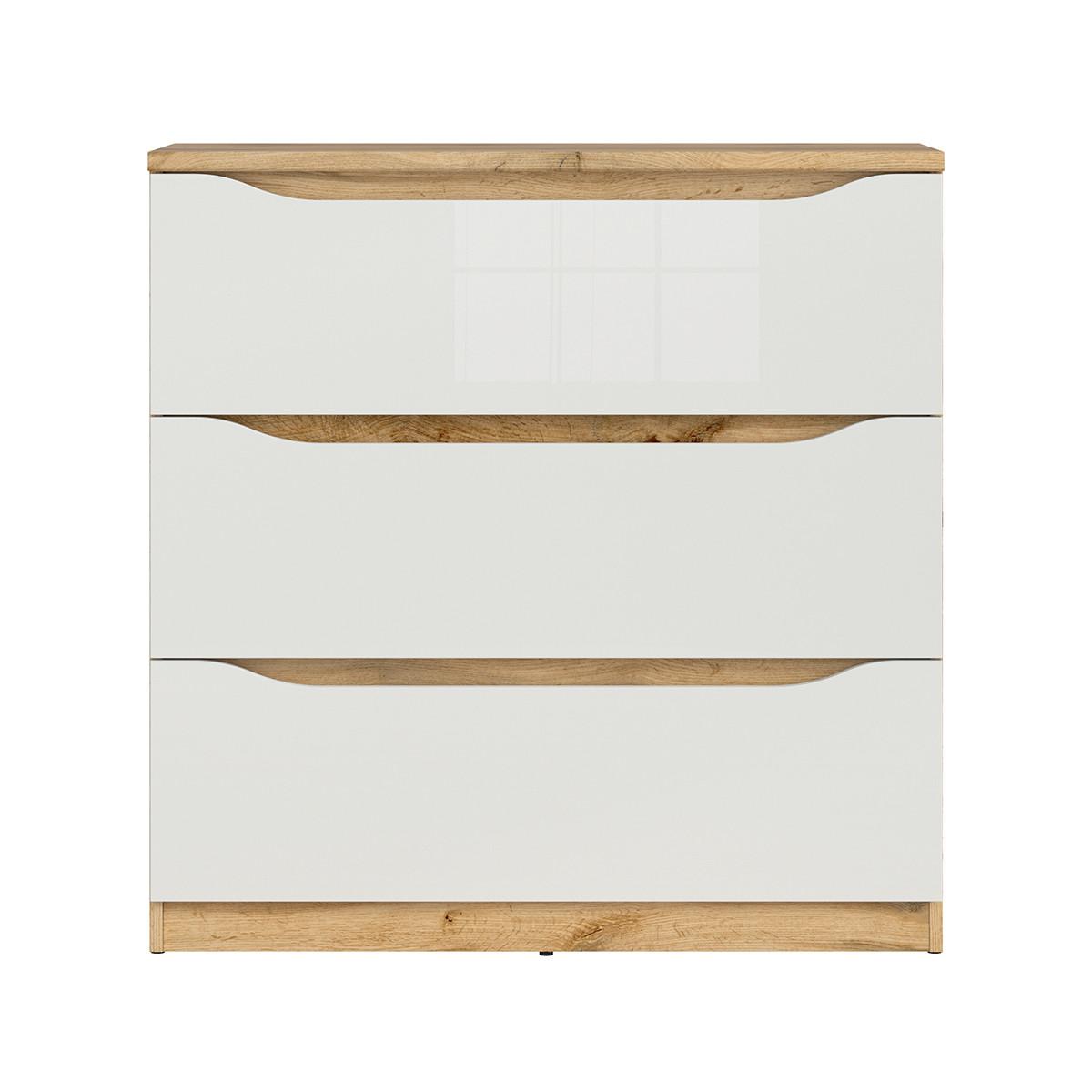 KOMMODE June Weiß und Holz - Weiß, Holzwerkstoff (90/92/40cm) - Petits-meubles