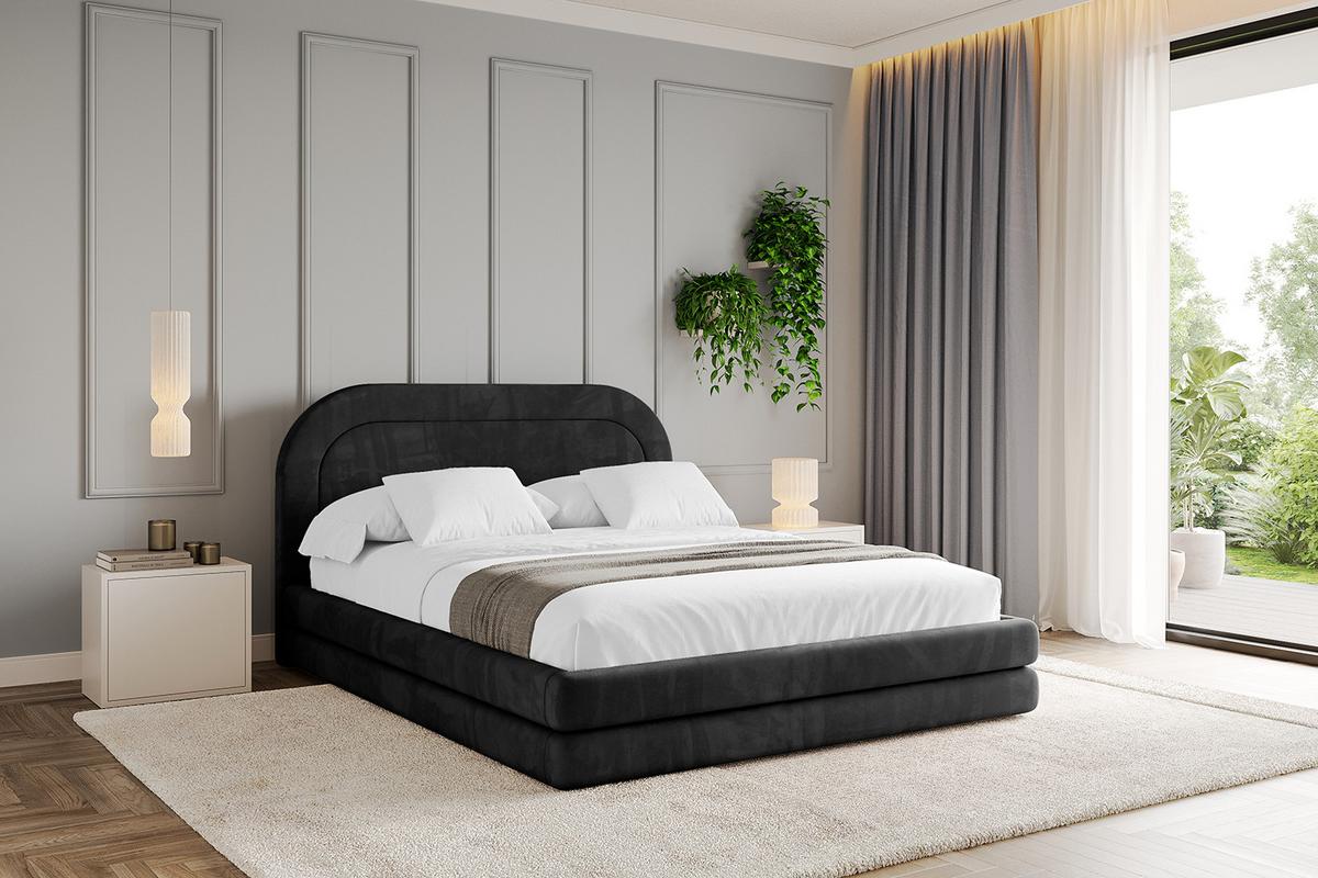 POLSTERBETT mit Bettkasten und Lattenrost, Bett mit Matratze H3/H4 - LERIS 180x200 Schwarz - Schwarz, Holzwerkstoff/Textil (180/200cm) - ALTDECOR