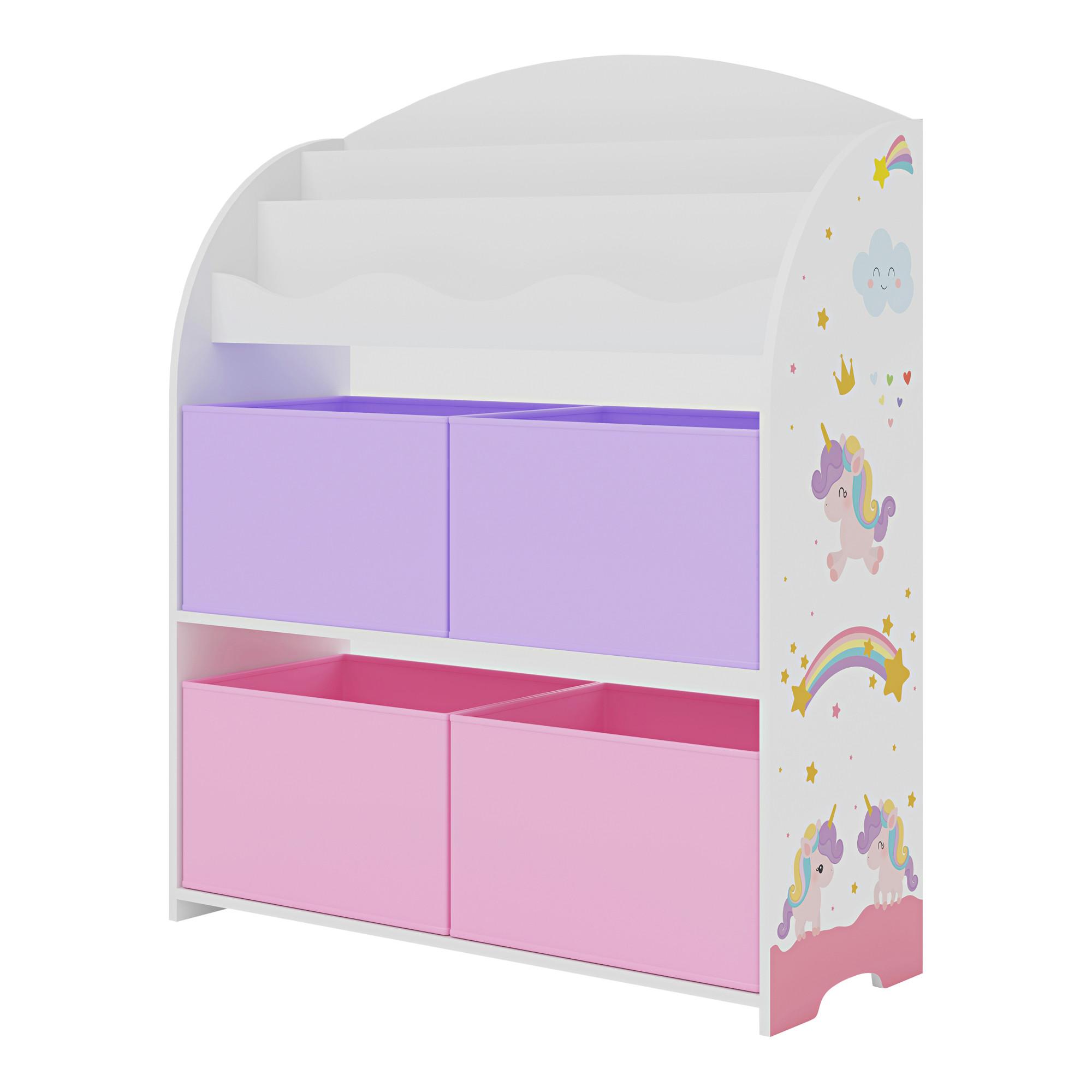 KINDERREGAL Orust - Lila/Weiß, Holzwerkstoff (82.5/97.5/29.5cm) - [en.casa]