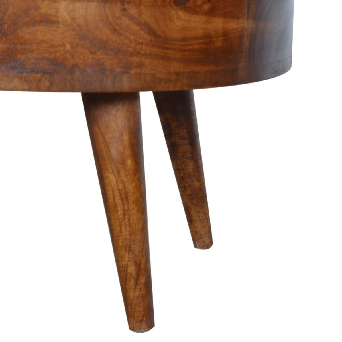 COUCHTISCH mit 2 Schubladen, Nordische Beine, Braun - Messingfarben/Braun, Holz/Metall (55/85/40cm) - Artisan Furniture