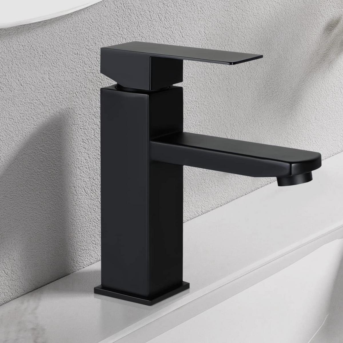 WASCHTISCHARMATUR Nixarn 4.9/17.3/16.2 cm - Schwarz, Metall (4.9/17.3/16.2cm) - ZMH