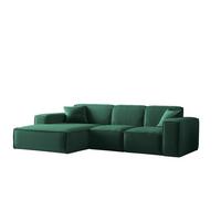 ECKSOFA Ottom Celes Premium Opera Velvet - Grün, Holzwerkstoff/Textil (266/165cm) - Fun Möbel