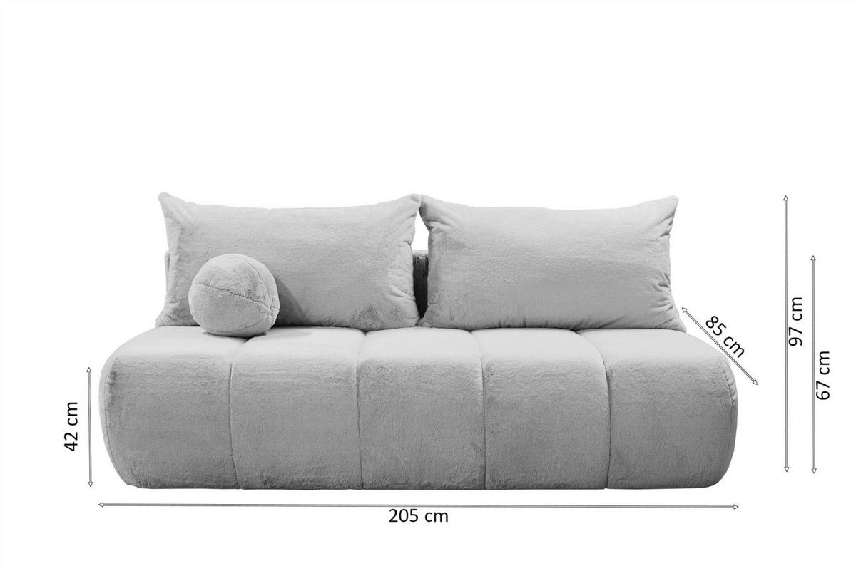 SCHLAFSOFA Anzia - Taupe, Holzwerkstoff/Textil (205/97/85cm) - Fun Möbel