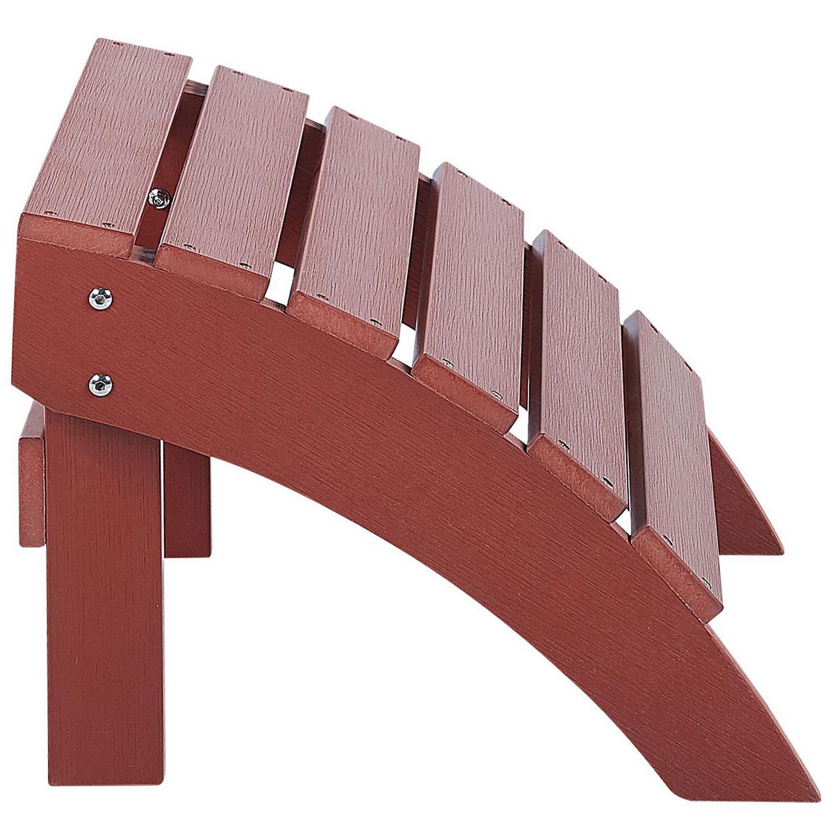 FUSSHOCKER Kunstholz rot Adirondack - Rot, Kunststoff (50/34/43cm) - Beliani