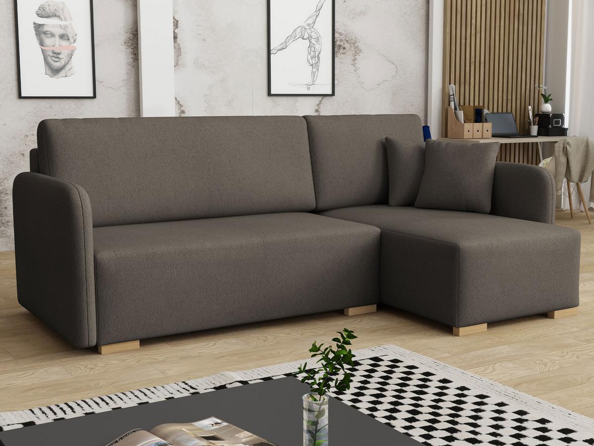 ECKSOFA Como L - Braun/Naturfarben, Holz/Textil (220/140cm) - MIRJAN24