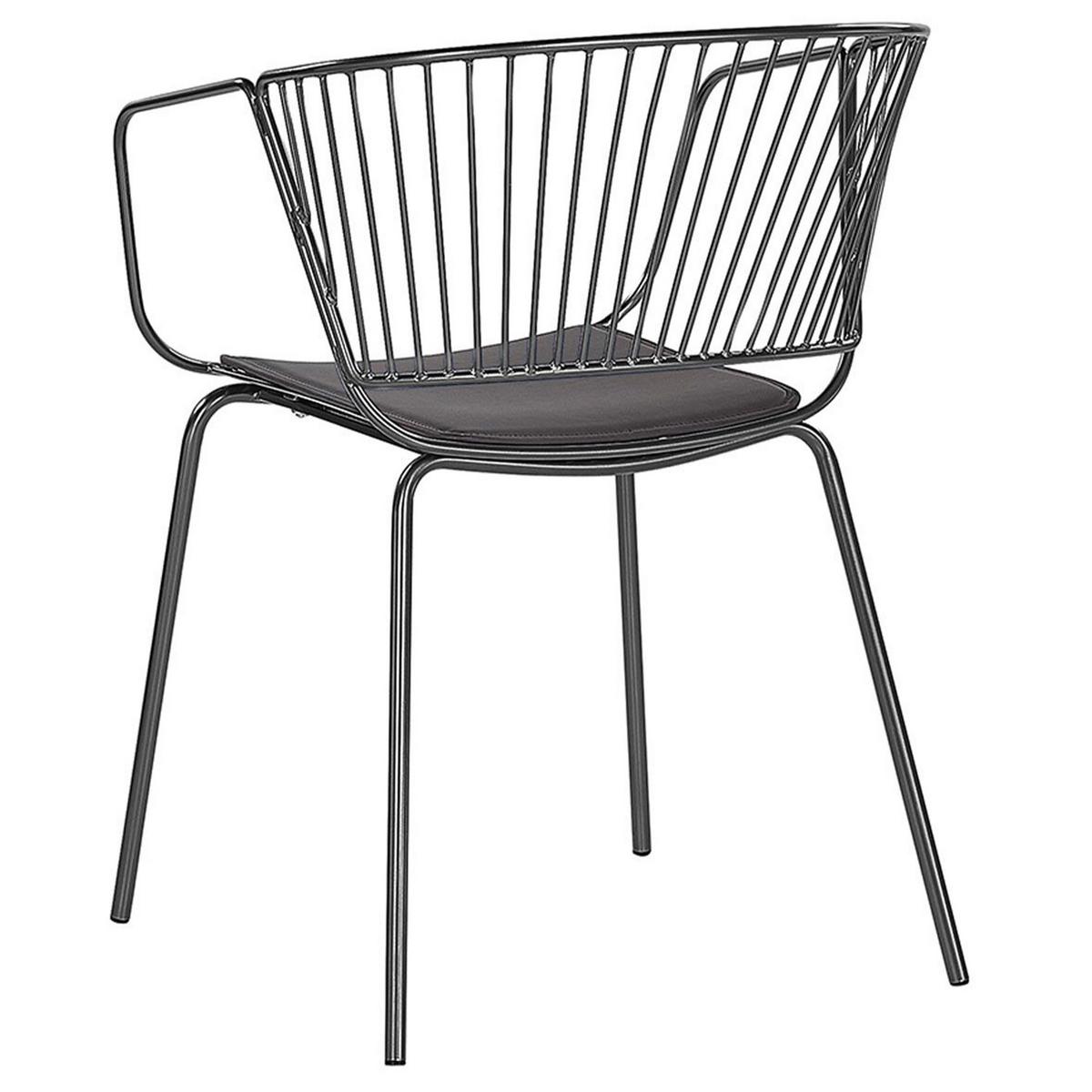 METALLSTUHL 2er-Set Schwarz Rigby - Schwarz, Textil/Metall (54/77/49cm) - Beliani