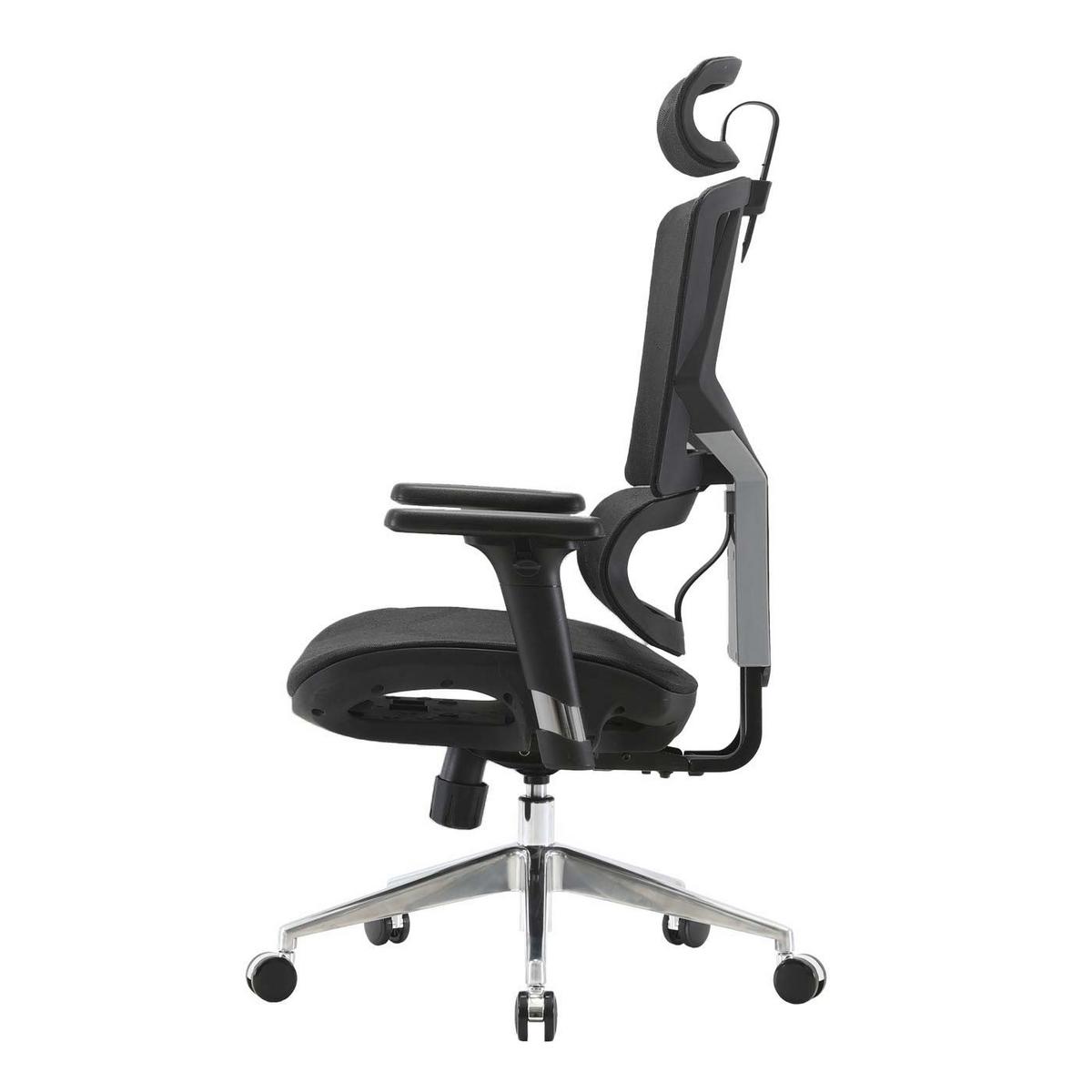 BÜROSTUHL MESH Schwarz - Schwarz, Textil (66/136/95cm) - SIHOO