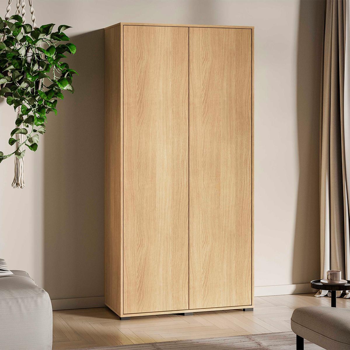SCHRANK 2 Türen Nila Holz - Braun, Holzwerkstoff (92/190/52cm) - Petits-meubles