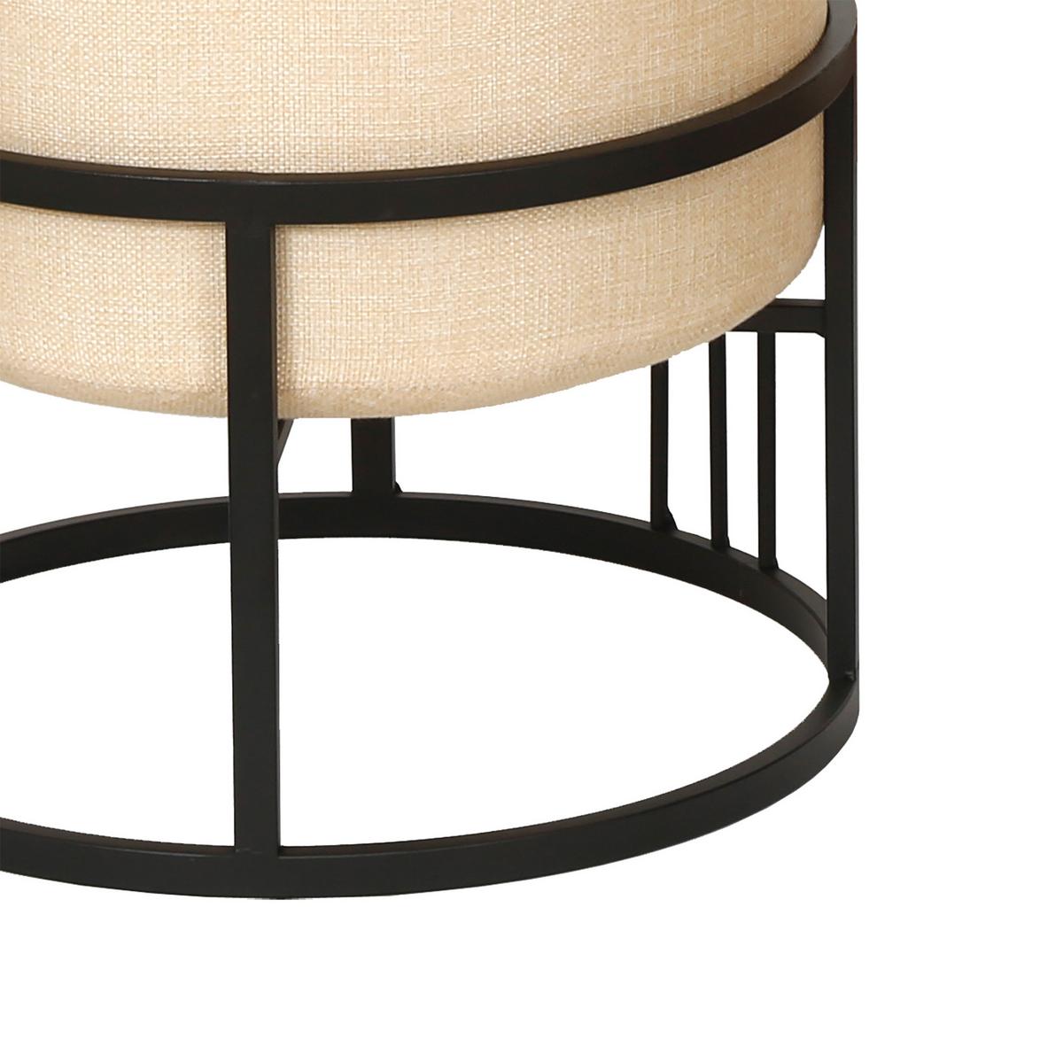 HOCKER-SET 2-TLG. Tas - Beige/Schwarz, Holzwerkstoff/Textil (38/38/38cm) - [en.casa]