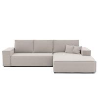 ECKSOFA NOVA Rechts mit Schlaffunktion und Bettkasten Creme - Creme, Kunststoff/Textil (294/185cm) - Idohome