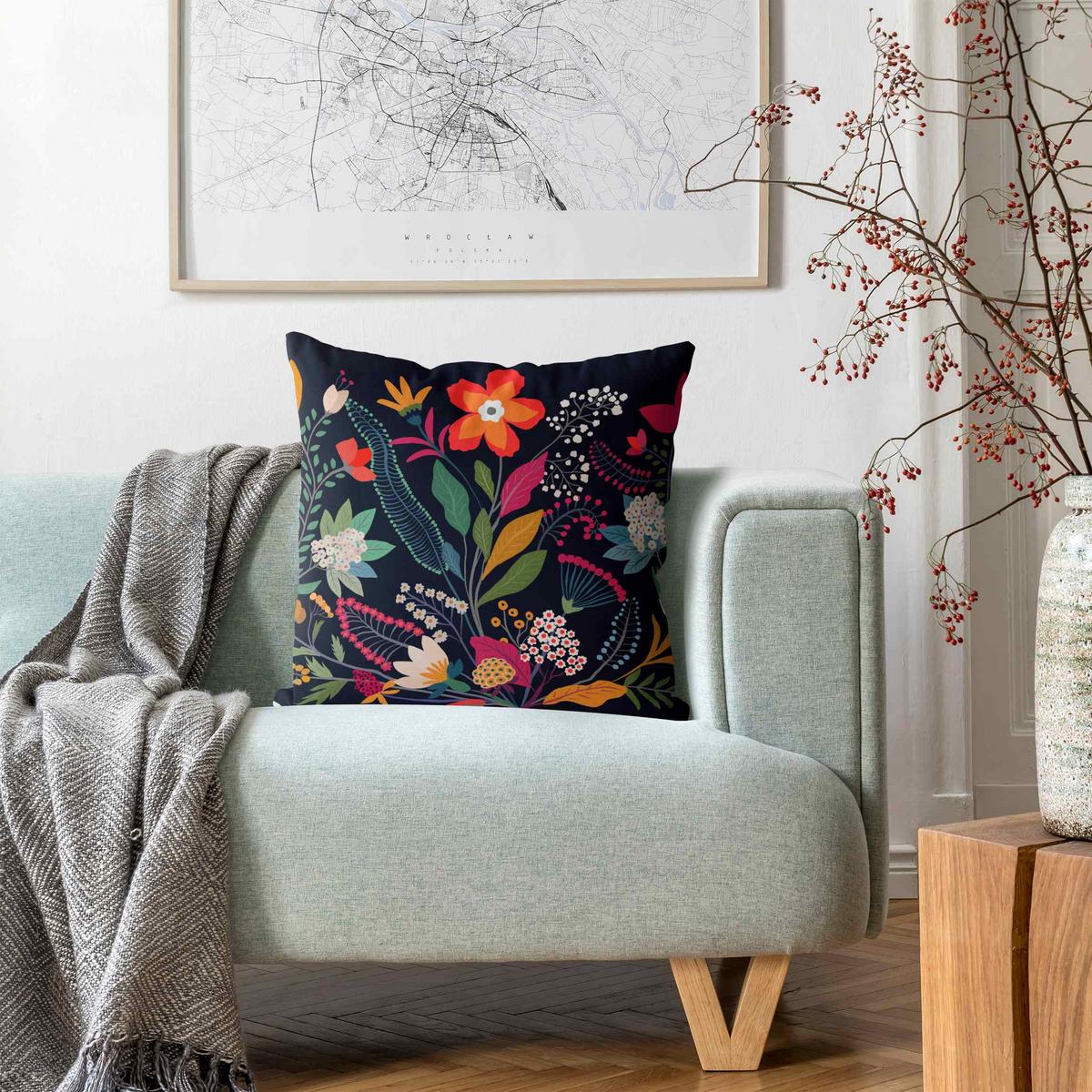 KISSENBEZUG Mexikanische Blumen 40/40 cm - Multicolor, Textil (40/40cm) - Bilderwelten