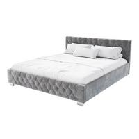 POLSTERBETT Nizza dunkelgrau 180x200 cm mit Matratze - Dunkelgrau, Holzwerkstoff (180/200cm) - Juskys