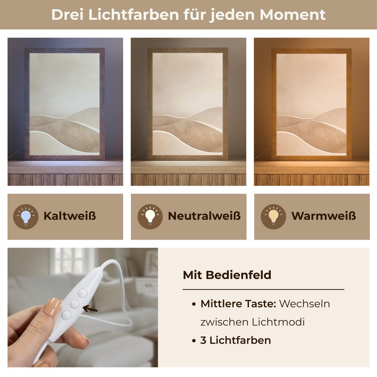 TISCHLEUCHTE Beige - Natur - Abstrakt - Modern 20x30 cm - Champagner, Holzwerkstoff (8/20/30cm) - OnlyWow