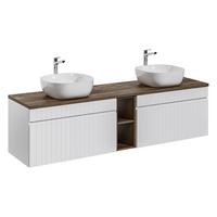 DOPPELWASCHTISCH 180cm Zelie Weiß - Weiß, Holzwerkstoff (180/48/46cm) - Petits-meubles
