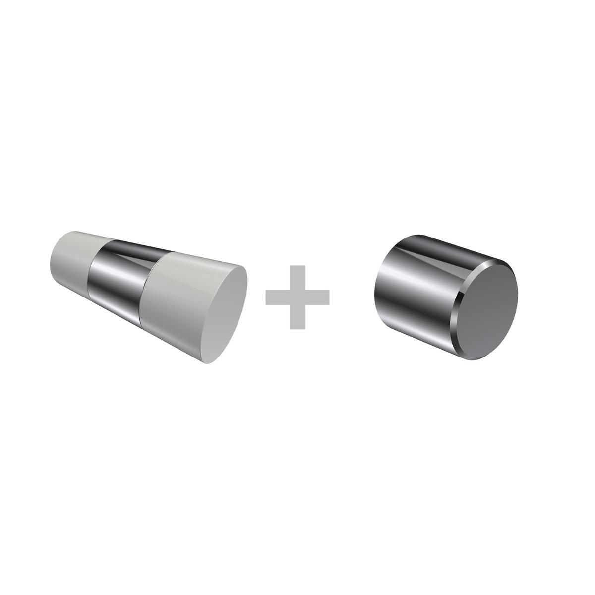 GARDINENSTANGE Platon Tanara 100 cm, 2-läufig, 20 mm Ø Weiß - Chromfarben/Weiß, Metall (100cm) - INTERDECO