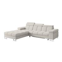 ECKSOFA mit Schlaffunktion Ottomane Links 271x203x79 Hellgrau Tissu - Hellgrau, Holzwerkstoff/Textil (271/203cm) - ALTDECOR