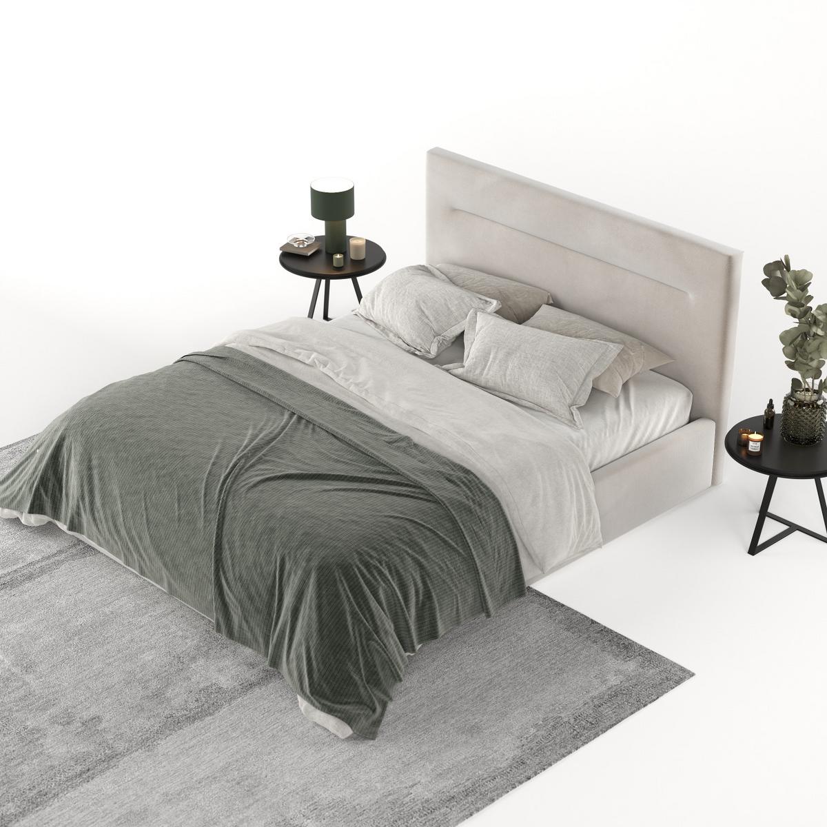 POLSTERBETT Liline 140/200 cm Hellbeige im Paros Stoff - Beige/Schwarz, Holz/Holzwerkstoff (140/200cm) - AltaBeds