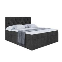 BOXBETT mit Matratze H3 und Lattenrost - MIRAGE - 140x200 Schwarz - Schwarz, Holzwerkstoff (140/200cm) - ALTDECOR
