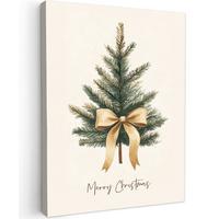 LEINWANDBILD Weihnachtsbaum - Weihnachten - Frohe Weihnachten - Beige Room Decor 30x40 cm - Sandfarben, Textil (30/40cm) - MuchoWow