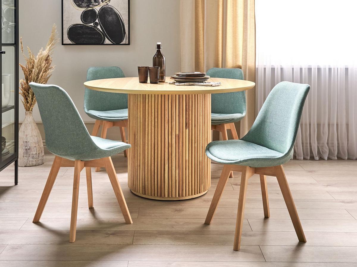 ESSZIMMERSTUHL 2er-Set Polsterbezug Grün Dakota - Grün, Holz/Textil (44/84/43cm) - Beliani
