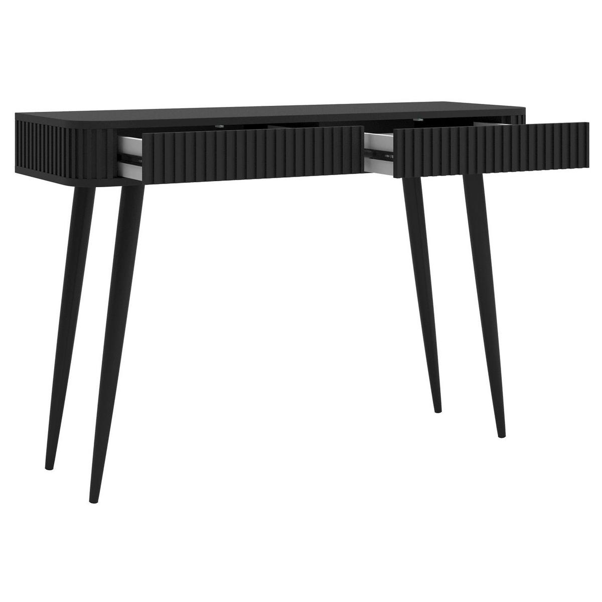 SCHMINKTISCH Ovarlo Schwarz mit 2 Schubladen 113 cm - Schwarz, Holzwerkstoff/Metall (38/113.2/77.9cm) - Selsey