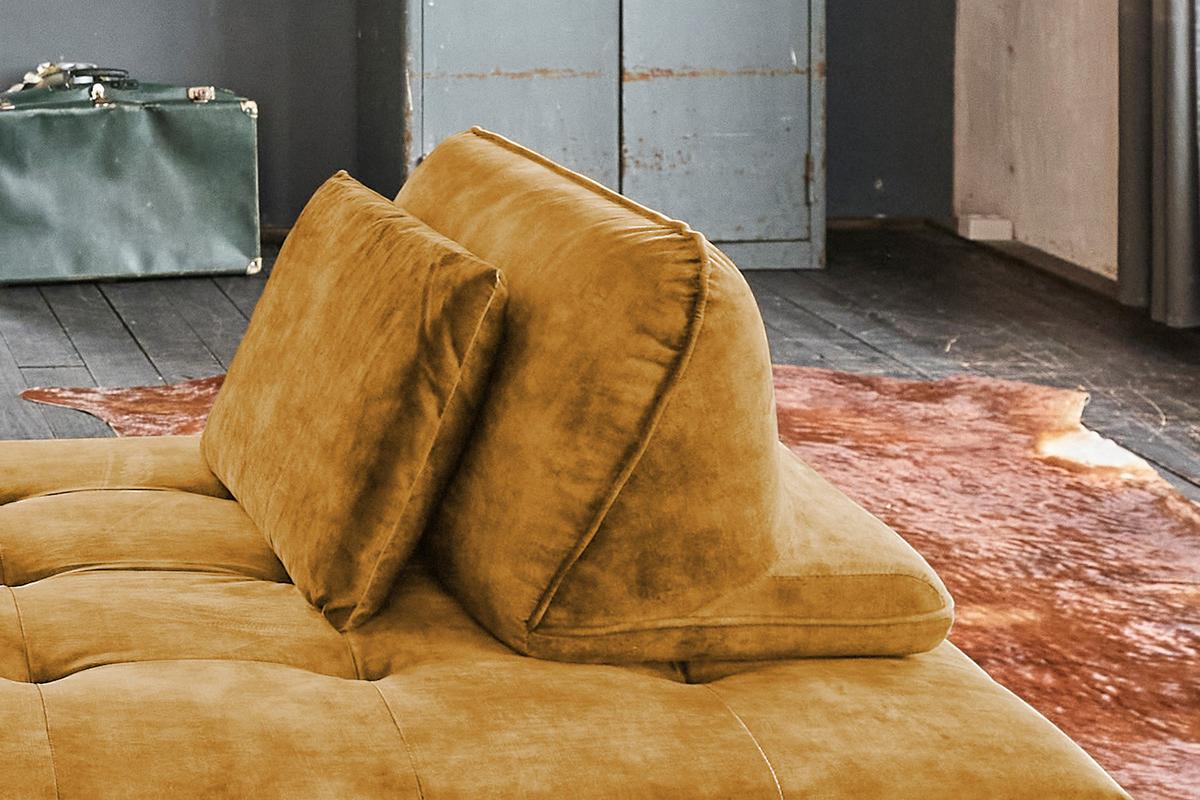 SOFA WIOLO Braun Velvet - Silberfarben/Braun, Textil/Metall (240/80/110cm) - KAWOLA
