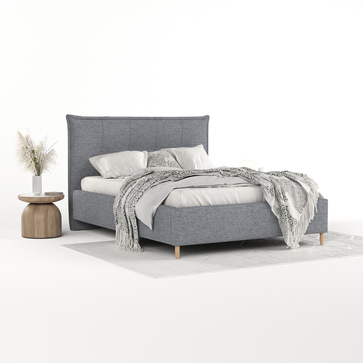 POLSTERBETT Plaza 120/200 cm Grau im Neve Stoff - Naturfarben/Grau, Holz/Holzwerkstoff (120/200cm) - AltaBeds