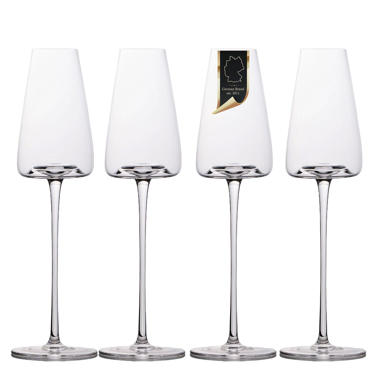 CHAMPAGNERGLÄSER 220 ml (4er-Set) - Transparent, Glas (0.2L) - Intirilife
