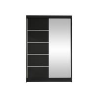 SCHWEBETÜRENSCHRANK Lino III - Schwarz, Holzwerkstoff/Metall (120/200/58cm) - MIRJAN24