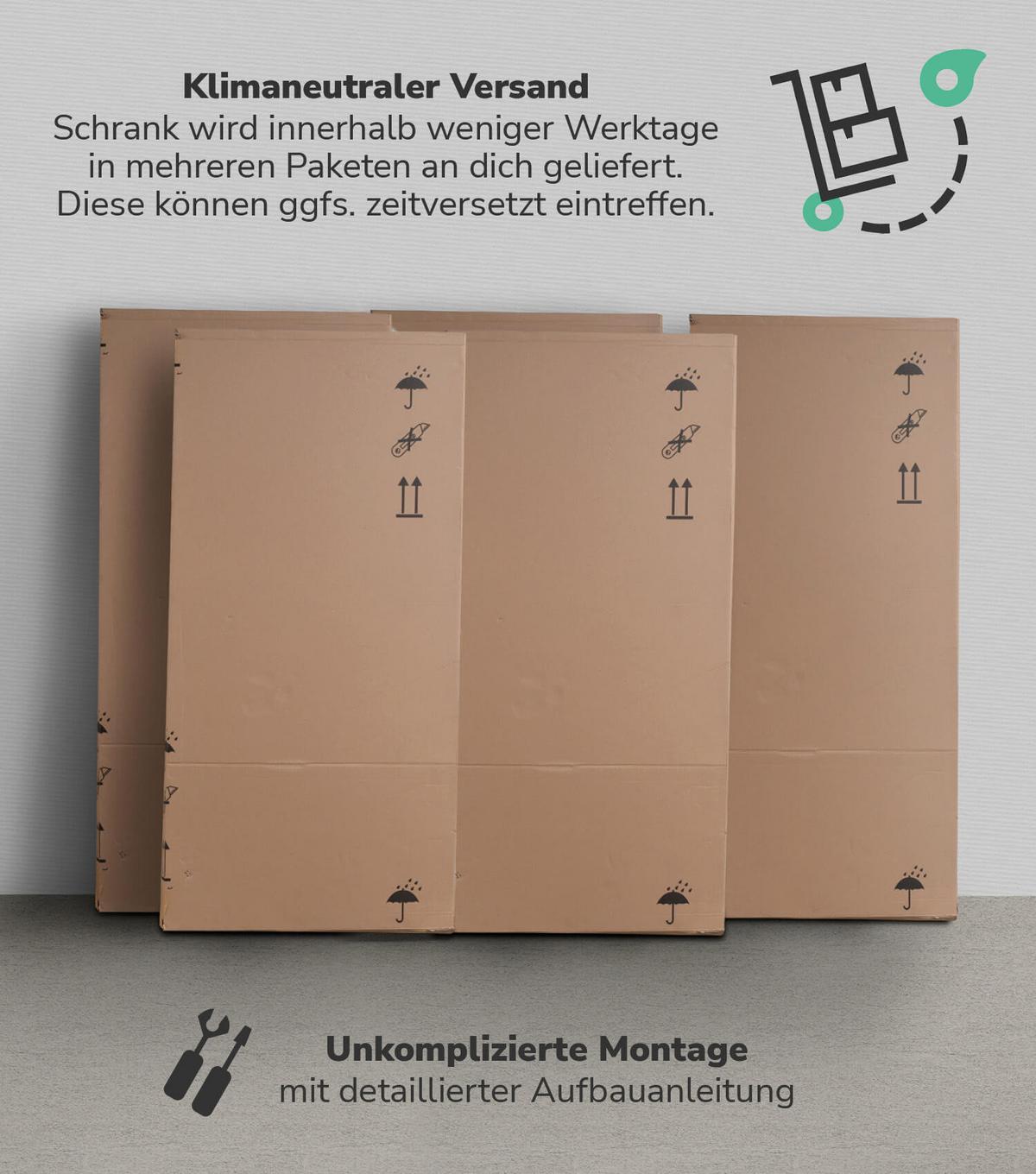 KLEIDERSCHRANK Der Grenzenlose - Anthrazit, Holzwerkstoff (150/187/58cm) - Mokebo
