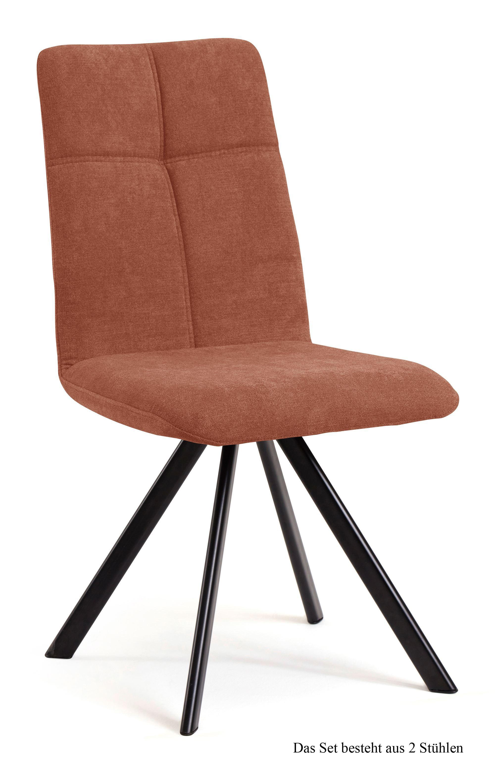 ESSZIMMERSTUHL (2er-Set) Davyd 47x92x60 Schwarz/Cognac - Cognac/Schwarz, Kunststoff (60/92/47cm) - 58aufmkessel