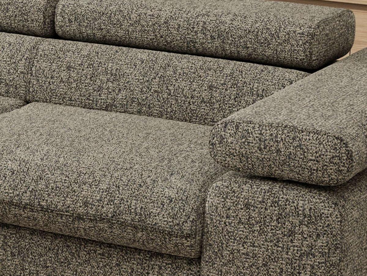 ECKSOFA PABLO L Grau Struktur - Links Seite mit Visco Topper - Schwarz/Grau, Textil/Metall (208/273cm) - MKS