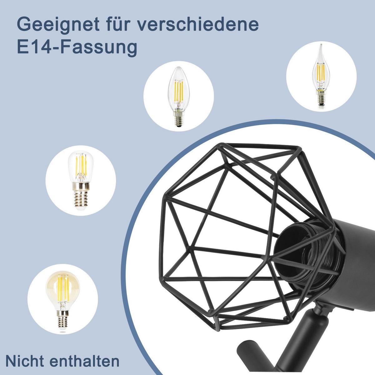 DECKENSTRAHLER Berleburg 5-flammig 61/28/18 cm - Schwarz, Metall (61/28/18cm) - Nettlife
