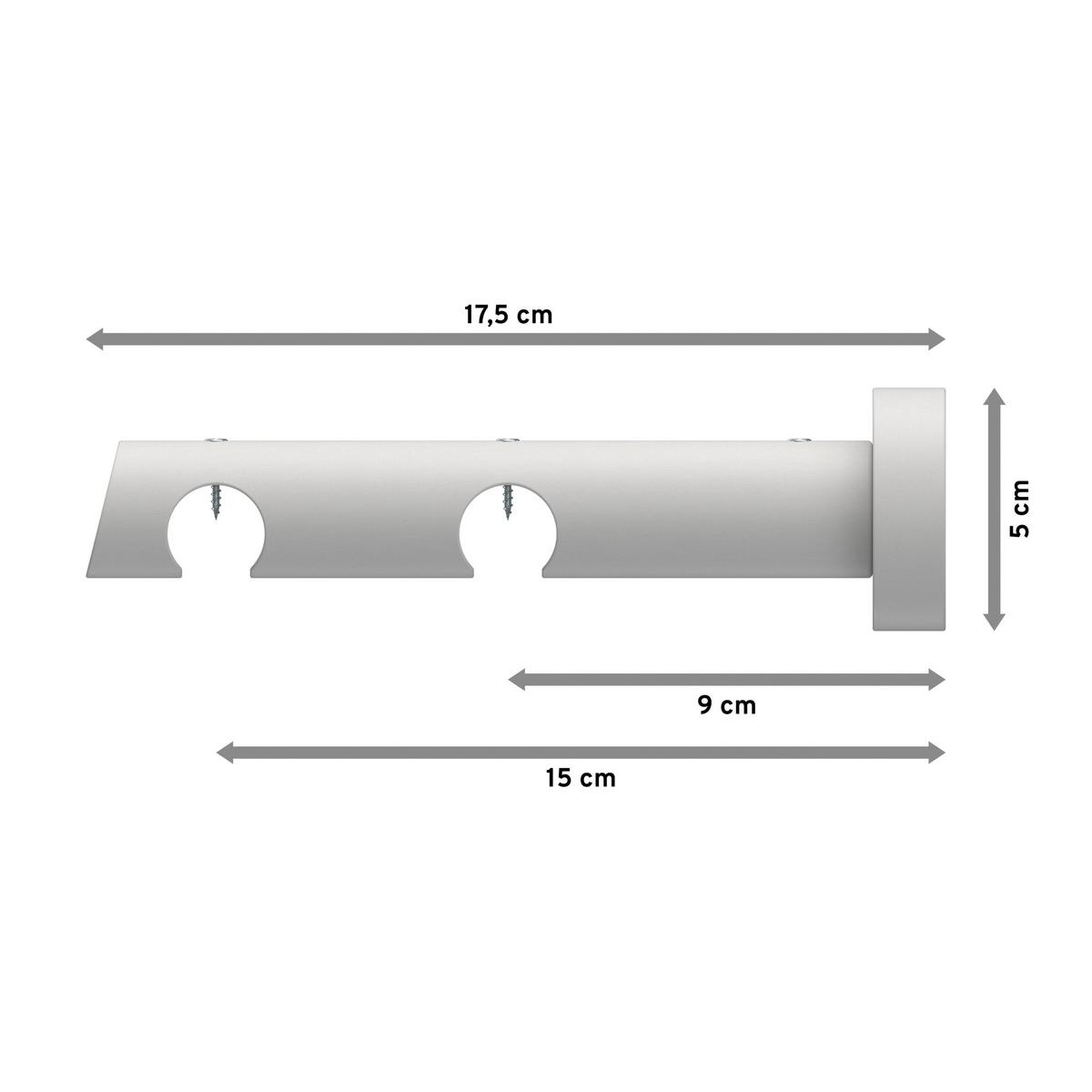 TRÄGER FÜR GARDINENSTANGEN INNENLAUF 20 mm Ø, Talent 2-läufig, Weiß - Weiß, Holz (18/5.3/5.3cm) - INTERDECO