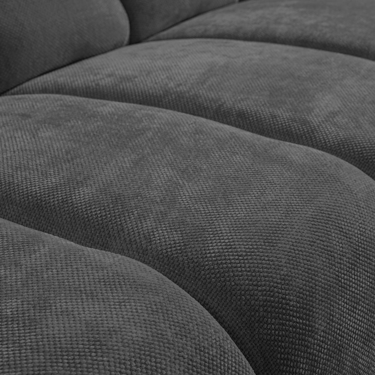 3-SITZER SOFA Volare mit Metallbeinen Anthrazit - Anthrazit/Schwarz, Textil/Metall (220/83/98cm) - Beautysofa
