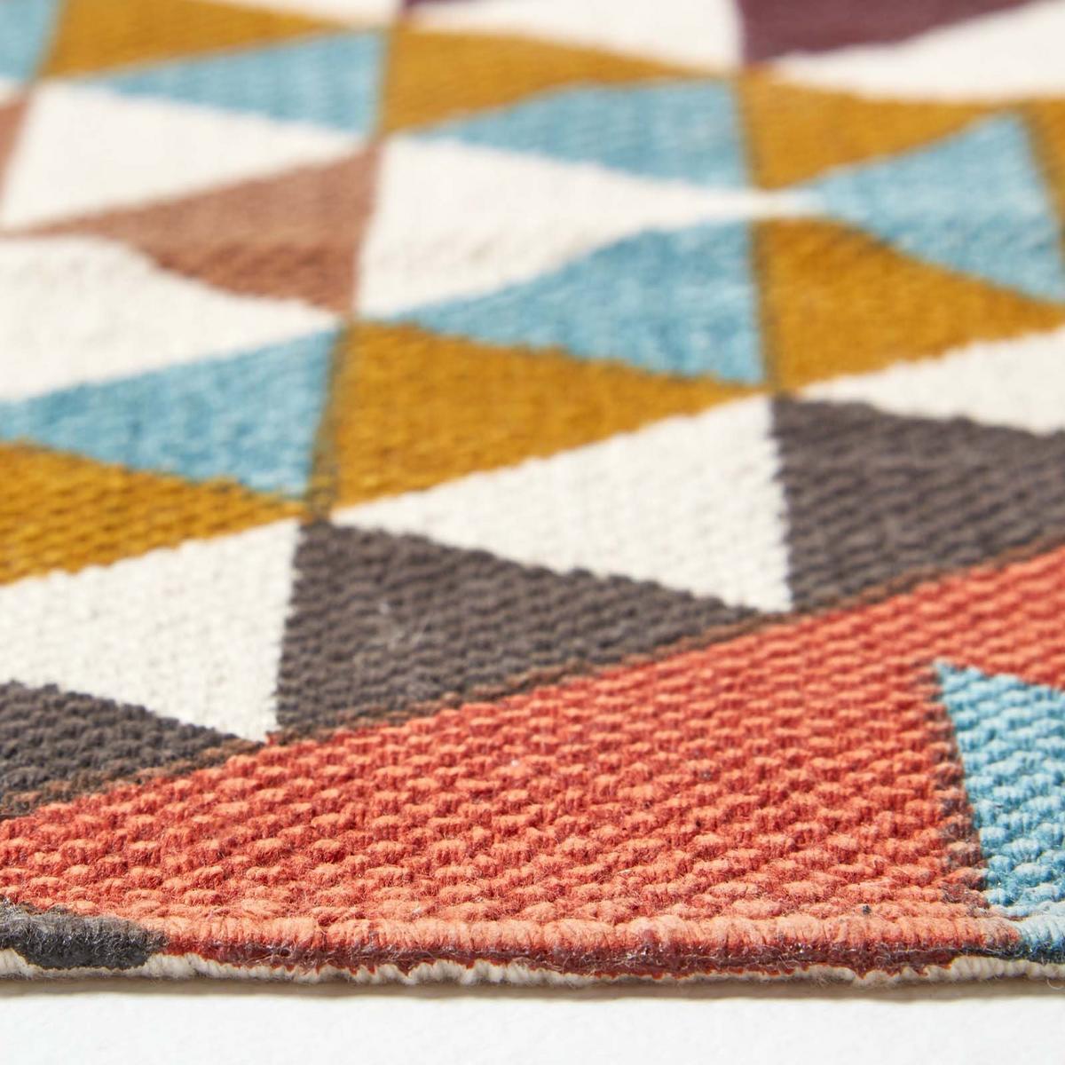 BAUMWOLLTEPPICH-LÄUFER Oslo geometrisch 66/200 cm - Multicolor, Textil (66/200cm) - Homescapes